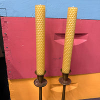 Rolled beeswax candle pair