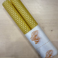 Rolled beeswax candle pair