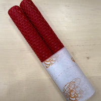 Rolled beeswax candle pair